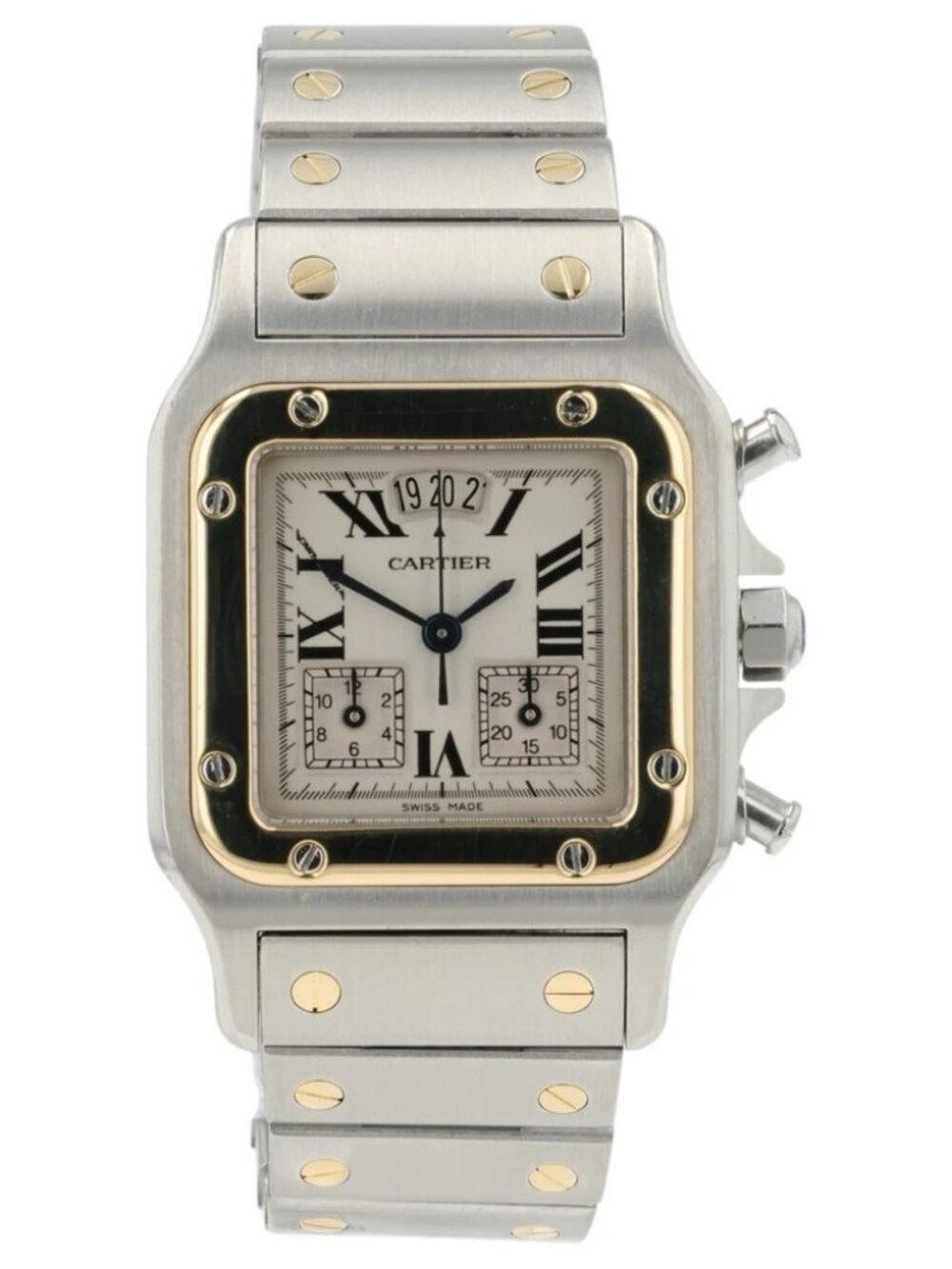 Cartier Santos Galbee Gold & Steel White Dial 29mm Quartz Men’s Watch